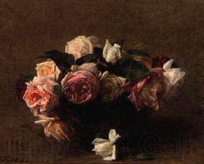Henri Fantin-Latour Fleurs roses Norge oil painting art